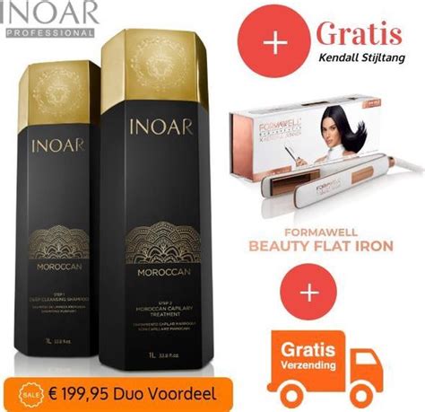 INOAR Moroccan Keratin 2 X 1000ml Kendall Jenner Stijltang Bol