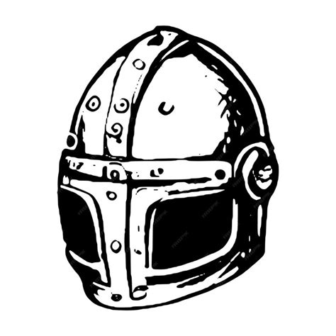 Premium Vector | Hand drawn a medieval helmet