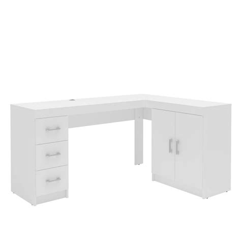 Mayne Corner Desk White - Polifurniture | White corner desk, L shaped ...