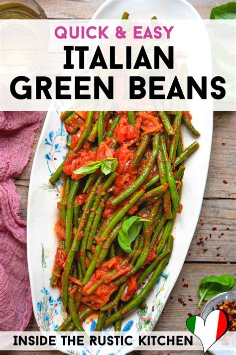 Italian Green Beans In Tomato Sauce Inside The Rustic Kitchen