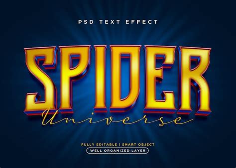 Premium Psd 3d Style Spider Text Effect