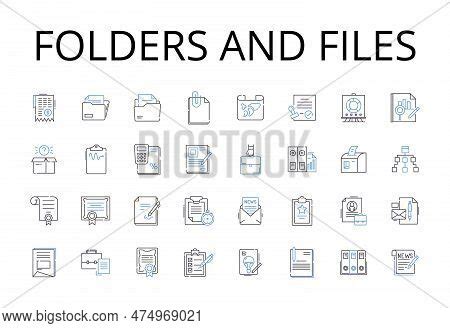 Folders Files Line Vector Photo Free Trial Bigstock