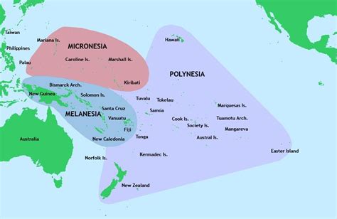 Difference Between Polynesia, Micronesia and Melanesia [872x567] : r ...