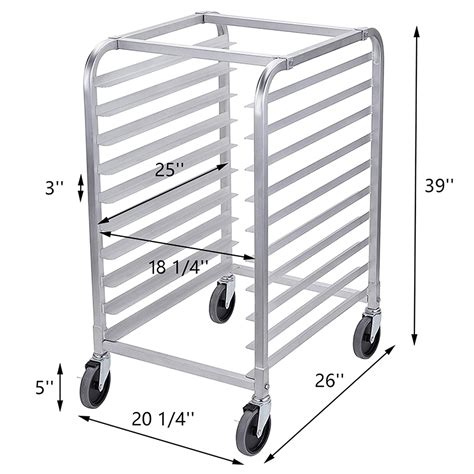 Bun Pan Rack 10 Tier With Wheels Commercial Bakery Racking Of Aluminum