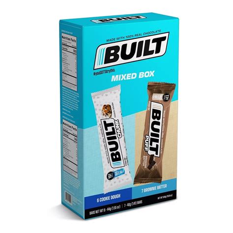 Built Bar Puff Collagen Protein Mixed Box Chocolate Flavor 1 41 Ounce 13 Count