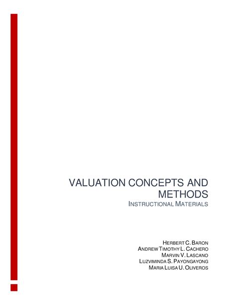 Toaz Valuations For Accounting Students VALUATION CONCEPTS AND