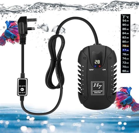 Devenirriche Digital Aquarium Heater W Submersible Fish Tank Heater