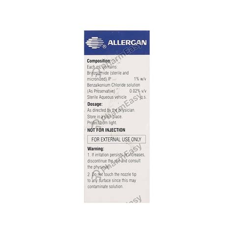 Buy Brinzagan 1 Eye Drop 5 Online At Flat 18 Off Pharmeasy