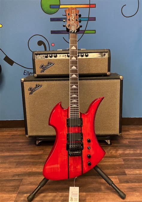 Used B C Rich Mockingbird N J Neck Thru Series Transparent Red W