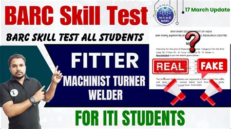 Barc Skill Test Fitter Machinist Turner Update Barc Skill Test