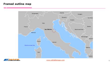 San Marino Map with 9 Municipalities - Editable PowerPoint Maps