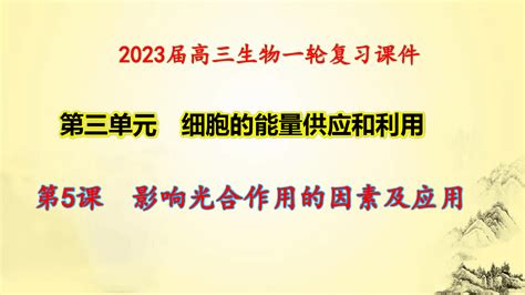 2023届高三生物一轮复习课件 3 5 影响光合作用的因素及应用word文档在线阅读与下载无忧文档