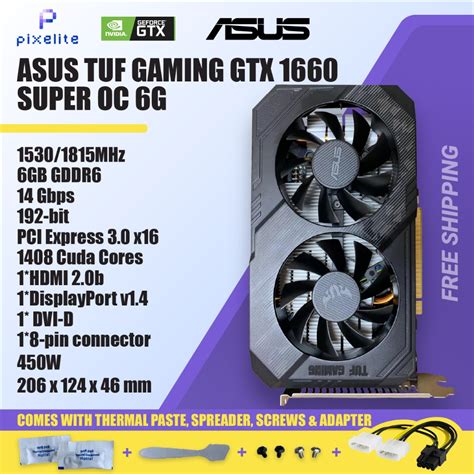 Used Asus Gtx 1660 Super 1660s 1660ti Ti Graphic Card Grafik Card Gpu Gtx1660super Nvidia In