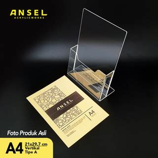 Jual ANSEL Tempat Brosur Akrilik Acrylic Flyer Holder A4 Tipe A