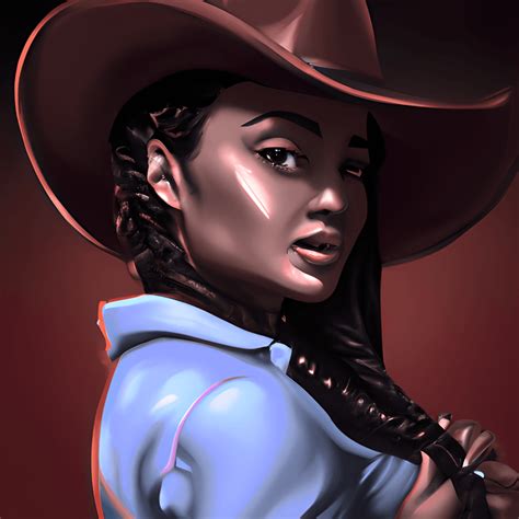 Gorgeous Light Skinned African American Cowgirl · Creative Fabrica