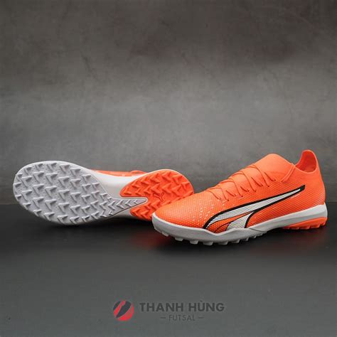 GIÀY SÂN CỎ NHÂN TẠO PUMA ULTRA MATCH TF 107220 01 CAM TRẮNG Giày