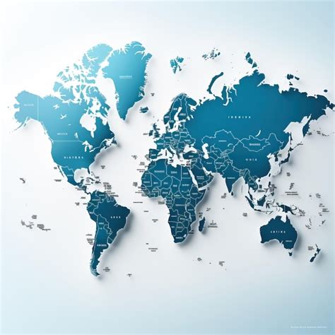 Premium Vector | Realistic vector world map vector on white background