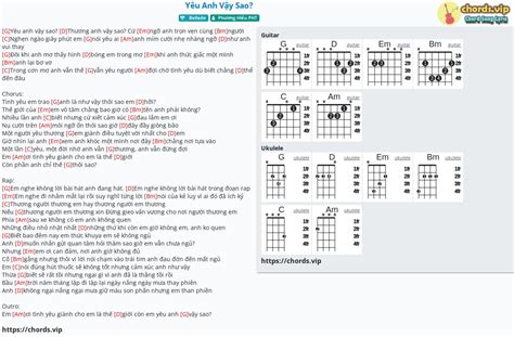 Chord Yêu Anh Vậy Sao Tab Song Lyric Sheet Guitar Ukulele Chords Vip