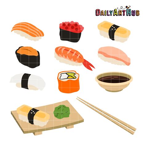 Sushi Clip Art Set Daily Art Hub Graphics Alphabets And Svg