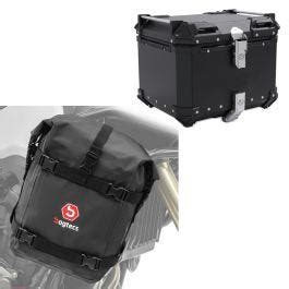 Set Top Case Aluminium Moto XB55 Noir 55 Litres Bagtecs Avec Sacoche