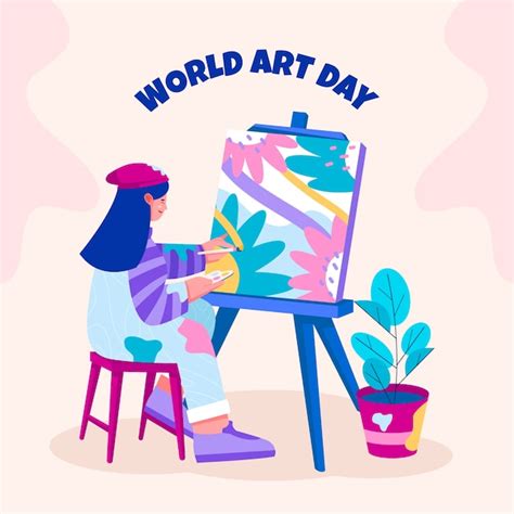 Ilustra O Plana Para O Dia Mundial Da Arte Vetor Gr Tis