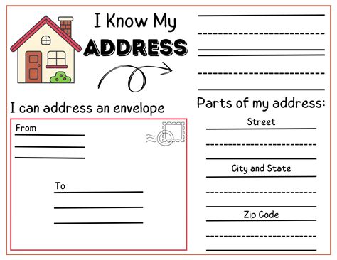 Kids Address Activity Sheet - Etsy Canada en 2025 | Leçons d'âge