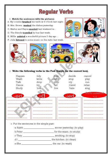 Past Simple Regular Verbs Esl Worksheet By 5839 135