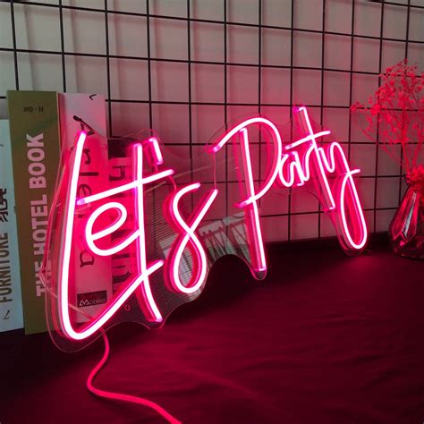 Signo De Neón Personalizado Lets Party Neon Sign Flex Led Etsy