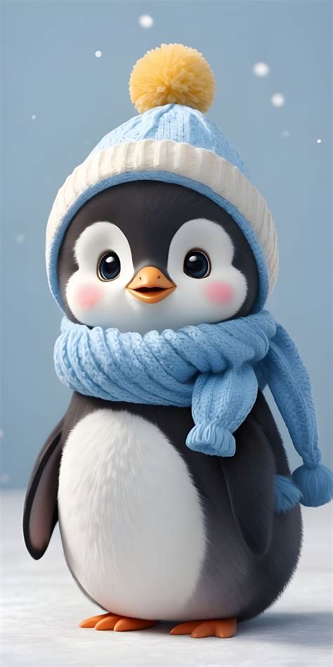 Cute Penguin, Cartoon, Animal, Phone Wallpaper, Cartoon, Winter ...