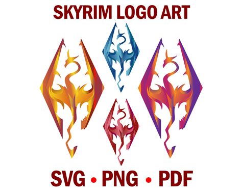 Skyrim Logo Sticker Clipart Original Skyrim Vector Art Svg Etsy