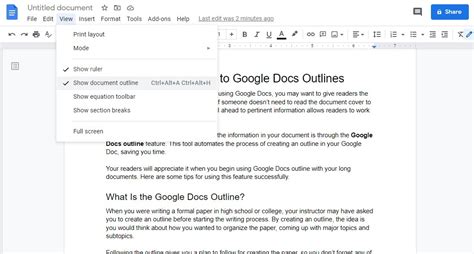 The Beginner's Guide to Google Docs Outlines