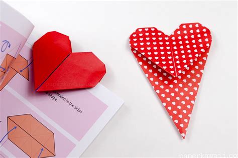 Origami Heart Bookmark Photo Tutorial - Paper Kawaii