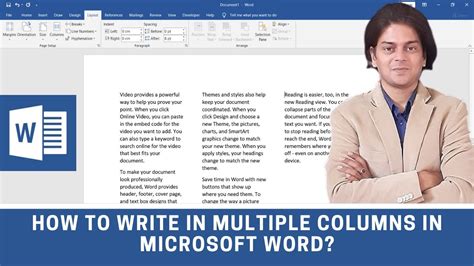 How To Write In Multiple Columns In Ms Word Multiple Columns In Word