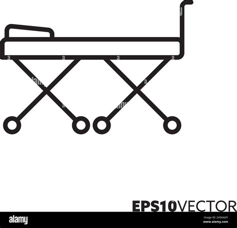 Stretcher Line Icon Outline Symbol Of Hospital Equipment Health Care