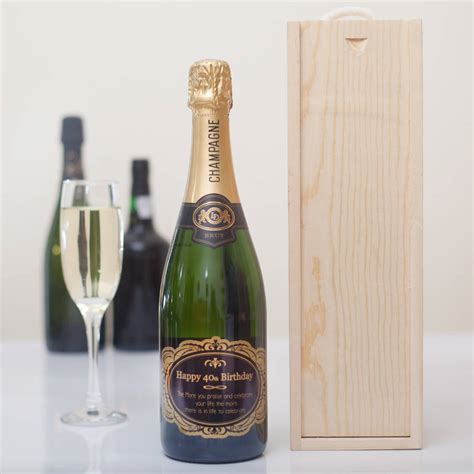 Pesonalised 40th Birthday Champagne With Gold Label By Tsonline4u