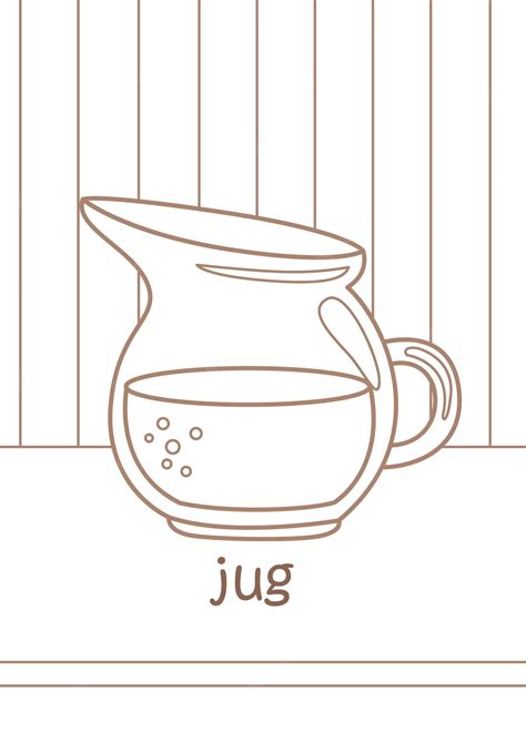 Premium Vector | Alphabet J For Jug Vocabulary Coloring Pages for Kids ...