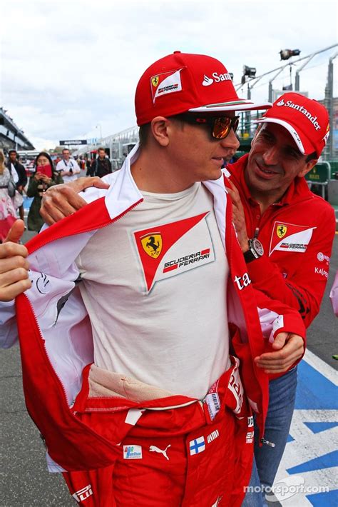 Kimi R Ikk Nen With Test Driver Marc Gen On The Grid Australian