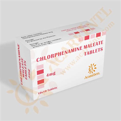 Generic Medicine Chlorpheniramine Maleate Tablets 40mg - Chlorphenamine ...