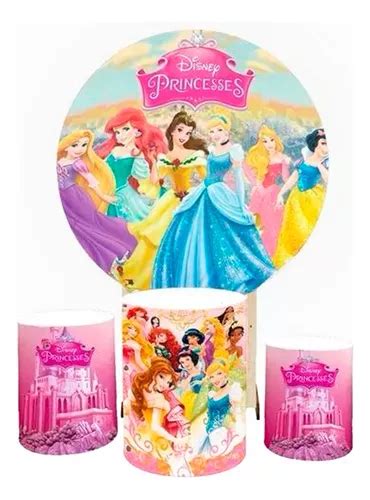 Kit Cilindro E Painel De Festa Princesas Da Disney Malha Dry Frete Gr Tis