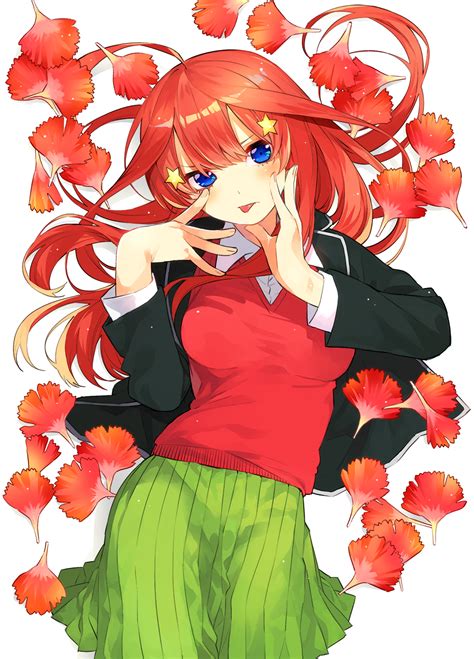 Wallpaper Anime Girls 5 Toubun No Hanayome Nakano Itsuki Long Hair Redhead Solo Artwork