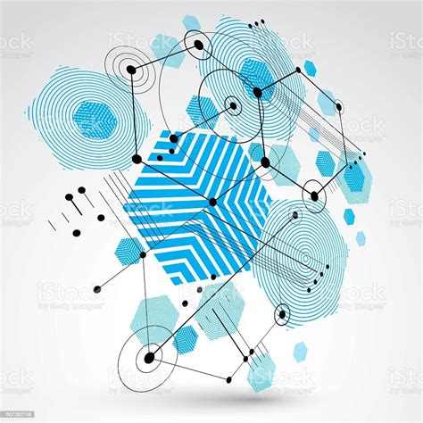 모듈식 바우하우스 3d 벡터 배경기술 생성날짜 메트로폴리스 기하 그림 0명에 대한 스톡 벡터 아트 및 기타 이미지 0명