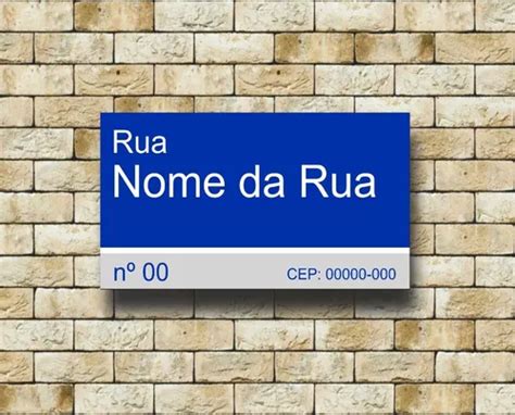 Placa De Rua Avenida Endere O Personalizada X Cm