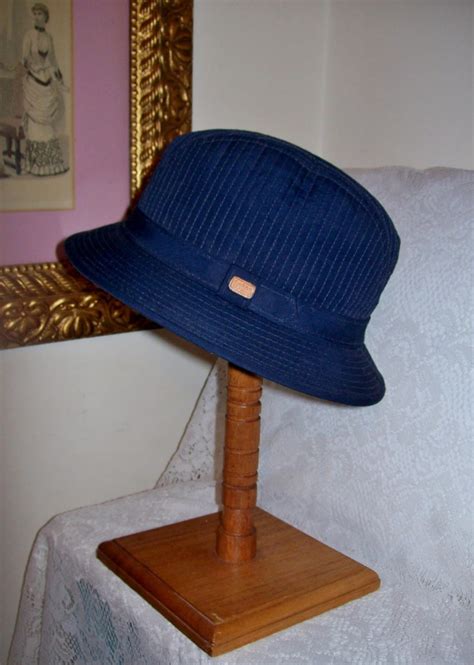 Vintage Mens Navy Blue Trilby Fedora Hat By Totes Medium Only 9 Usd Haute Juice