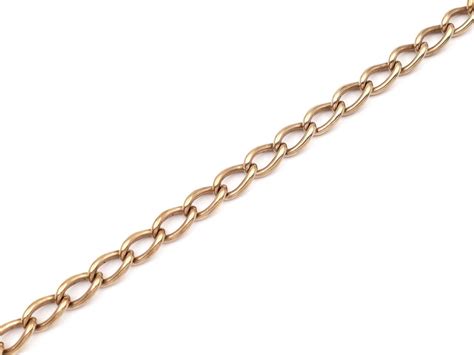 Antique 9kt Rose Gold Oval Curb Link Bracelet