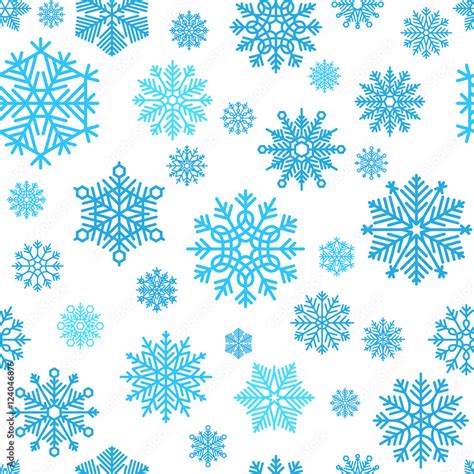 Winter snowflake pattern. Vector snow and snowflakes wallpaper Stock ...