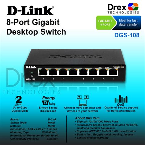 D Link Dgs Port Gigabit Unmanaged Desktop Metal Switch Lazada Ph