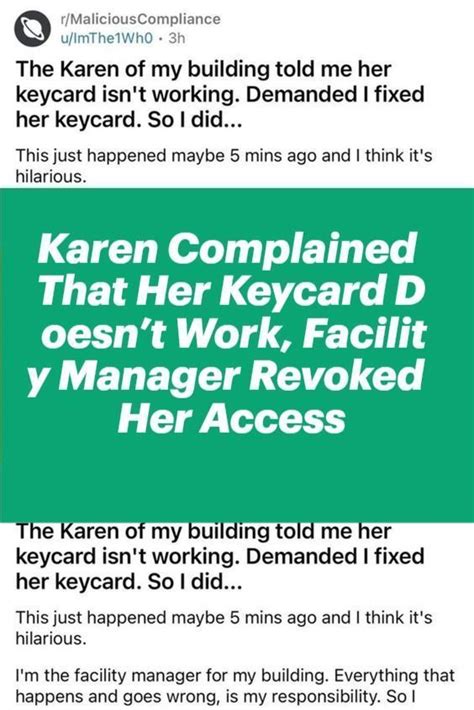 Karen Complained That Her Keycard Doesn't Work, Facility Manager ...