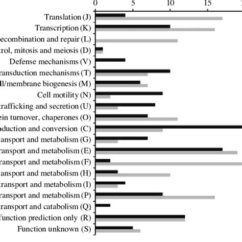 Differentially Expressed According To Gene Functional Group Cogs Download Scientific Diagram