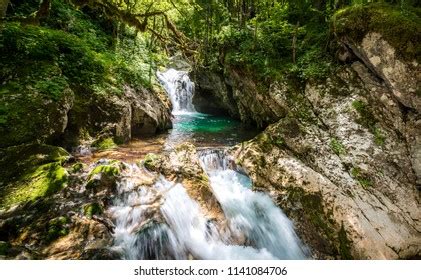 Idyllic Mountain River Lepena Valley Soca Stock Photo 1141084706