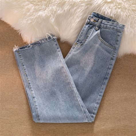 Jual Biru Rawis Highwaist Kulot Celana Jeans Panjang Wanita Shopee